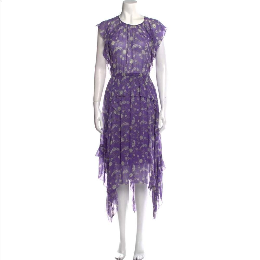 Ulla Johnson Purple floral napkin cut dress